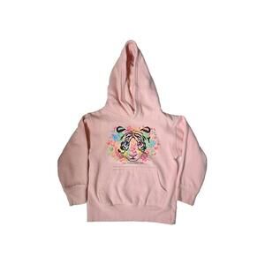 Smart Blanks Girl's Pink Hoodie Tiger Printed  San Francisco Zoo Size XS 4T - 5T